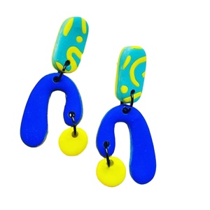 Pendientes de aro con patrón de palanca verde azul en negrita, pendientes de gota para mujer, joyería llamativa de moda, Perla de diamante, accesorio de regalo de piedra principal - Product Image 4