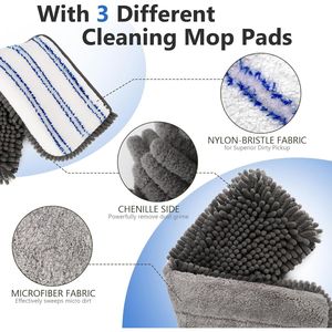 Mopa Profesional de Microfibra con 4 Almohadillas Reutilizables, Mopa Plana para Limpieza de Pisos Húmedos/Secos, Mopa de Microfibra para Limpieza - Product Image 2