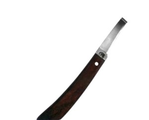 Couteau à sabots vétérinaire en acier inoxydable avec manche en bois, couteau à tailler les sabots pour le soin des sabots du bétail, des chevaux et des animaux d'élevage - Product Image 1