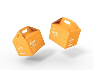 Caja de papel para alimentos personalizada con asa de embalaje para llevar para hamburguesas y aperitivos TH - Product Image 3