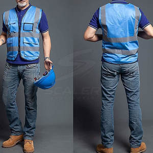 Chaleco de seguridad con logotipo personalizado disponible, con diseño reflectante brillante para la construcción y seguridad vial - Product Image 5