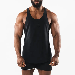 Débardeur de sport personnalisé en coton tricoté respirant avec logo premium pour fitness, entraînement et musculation - Product Image 1