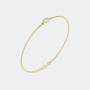 0.50CTW Oval Bezel-Set Diamond Station <b>Bracelet</b> - Product Image 4