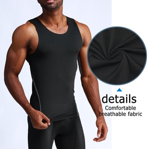 Débardeur de compression athlétique pour homme, coupe ajustée, côtelé, pour la gym, le fitness et la course - Product Image 4