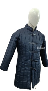 Handmade Medieval Black Gambeson Full Sleeve Long Cotton Padded Armor Coat Reenactment <b>Jacket</b> Halloween <b>Christmas</b> Ester Costume - Product Image 2