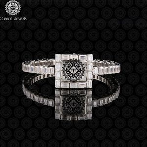 Montre de luxe pour homme Charm_Jewells en acier inoxydable avec cristaux K9, bracelet de 20 mm, design ajouré, mouvement mécanique, résistance à l'eau 10 bars - Product Image 5