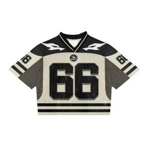 Maillot de football streetwear de luxe personnalisé, t-shirt en mesh surdimensionné pour homme, logo sublimé personnalisé en plusieurs couleurs - Product Image 5