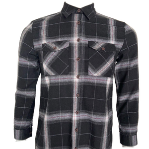 Chemise en flanelle à carreaux à manches longues pour homme, coupe classique, vêtement décontracté, 100% coton, motif tissé - Product Image 1