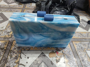 Embrague de caja de resina acrílica artesanal para mujer, diseño de lujo hecho a mano, embrague de mujer de moda de India - Product Image 2