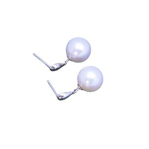 Boucles d'oreilles pendantes en perles d'eau douce Edison pour femmes, 11-12 mm, rondes, forte luminosité, design de niche avec argent S925 - Product Image 4