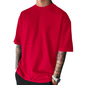 เสื้อยืดโอเวอร์ไซส์ผู้ชาย สตรีทแวร์ ทรงหลวม ผ้าฝ้าย หนานุ่ม สวมใส่สบาย แฟชั่น เสื้อแขนสั้น คอกลม ขายส่งจากโรงงาน - Product Image 5