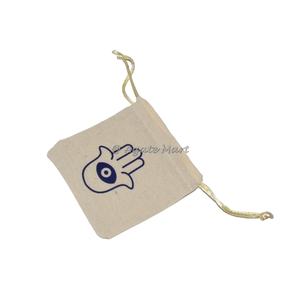 Azul Hamsa mano algodón cordón piedra embalaje joyería regalo embalaje bolsa mascota estilo - Product Image 1