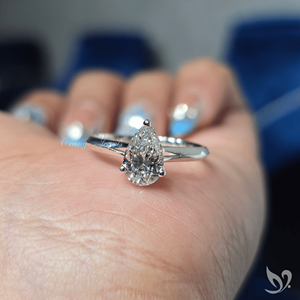 Anillo de Compromiso Clásico y Moderno con Corte de Pera, 1 CT, Diamante Cultivado en Laboratorio con Certificado IGI, Solitario de Dos Piezas en Oro de 10K, para Regalo de Aniversario - Product Image 4