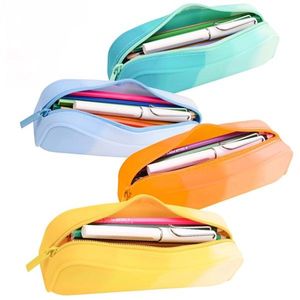 4pcs Silicone Waterproof Pen Bag Pencil Case Pouches for School & Office Supplies New & Practical - Product Image 1