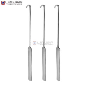 Kit d'instruments chirurgicaux vétérinaires Medic Instrument 8 pouces, 3 pièces, 12 mm, à pointe arrondie, manche plat, crochet courbé, manuel, MOL - Product Image 2
