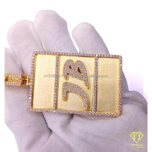 Custom <b>Initial</b> <b>Pendant</b> Necklace with Fully Iced Out Lab Grown Diamonds and Premium Fashion Design - Product Image 2