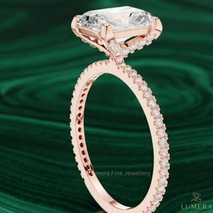 Anillo de Compromiso de Lujo con Diamante Cultivado en Laboratorio de Corte Radiante de 2.00CT, Oro Rosa de 9KT, 10KT, 14KT, 18KT, Certificado IGI, Anillo de Boda para Mujer - Product Image 2
