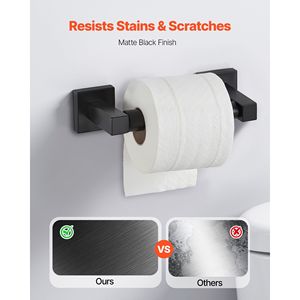 Ensemble d'accessoires de salle de bain 4 pièces en acier inoxydable noir mat, barre porte-serviettes de 24 pouces avec anneau porte-serviettes et crochet porte-peignoir, accessoires de bain de qualité - Product Image 5