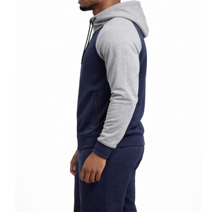 Conjunto Deportivo de Dos Piezas con Capucha para Hombre, Corte Ajustado, Invierno, Logotipo Personalizado Impreso, Diseño Sólido, 100% Algodón, Resistente al Viento y Transpirable - Product Image 4