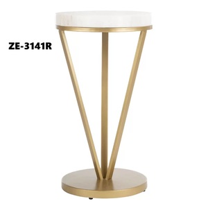 Mesa de Metal de Acero Inoxidable Tallada de Lujo, Diseño Costero Ecológico, Base con Acabado Dorado, para Uso en Oficinas de Primera Clase - Product Image 4