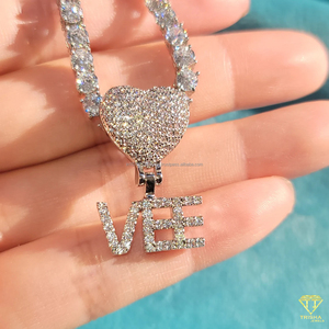 สร้อยคอจี้รูปหัวใจ "VEE" สุดหรู ประดับเพชรเต็มเส้น สร้อยเทนนิสแฟชั่น ของขวัญเครื่องประดับ - Product Image 2