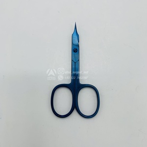 Ciseaux à ongles enduits de plasma bleu de précision Outil de beauté de qualité pour salon Sharp droit incurvé pour manucure pédicure ongles d'orteil - Product Image 3