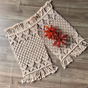 แผ่นรองจานทำจากผ้าฝ้ายมาคราเม่ผ้าคอตตอนอุปกรณ์ตกแต่งบ้านงานครบรอบเวียดนามออกแบบได้ตามที่ต้องการ - Product Image 2