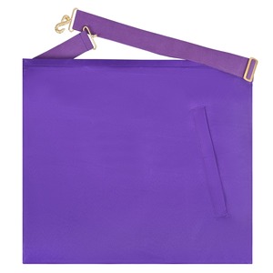 Tablier de Cérémonie de Loge Franc-Maçonnique Premium, Modèle Ancien Conseil Maître Illustre, Bordures à Tresses Dorées, Violet, Régalia Maçonnique - Product Image 4