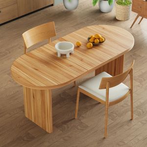 Tavolo da Pranzo Allungabile Stile Mid-Century Moderno 140-180 cm con Prolunghe Rimovibili per la Casa - Product Image 6