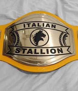 Ceinture de champion personnalisée avec plaque en métal jaune et boucle en alliage - Product Image 1