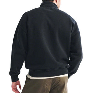 <b>Men's</b> Black <b>Pullover</b> Sweatshirt Regular Fit O-Neck 100% Cotton Fleece Long Sleeve Winter Wear - Product Image 2