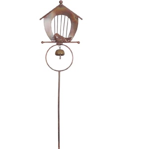 Bird <b>House</b> Shape Personalized Black Iron Bat Shaped Modern Garden Support Stick Antique Finish Customized Size AB COLLECTIONS - Product Image 1