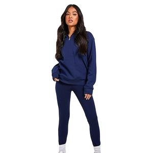 ชุดวอร์มผ้าฝ้ายฟลีซแบบมีซิปครึ่งตัว ดีไซน์ใหม่ทันสมัย น้ำหนัก 300 กรัม สำหรับผู้หญิง - Product Image 4