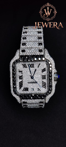 Reloj Automático Rectangular de Lujo para Hombre, Correa de Acero Inoxidable, Incrustaciones de Diamantes, Fecha Analógica, Esfera de 38 mm, Disponible para Exportación - Product Image 3