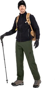 Pantalones Cargo Impermeables Verde Oscuro para Hombre con Bolsillos con Cremallera y Tecnología Gore-Tex para Actividades al Aire Libre - Product Image 3