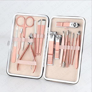 Professional Nail Clipper <b>Set</b> Women Beauty Grooming Tools OEM Wholesale Rose Gold Stainless Steel Manicure <b>Pedicure</b> Kit - Product Image 5