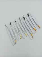 Ensemble de pinces à cils en acier inoxydable de précision, pointe lisse professionnelle, anti-magnétique, outils d'extension de cils, logo personnalisé, classique
