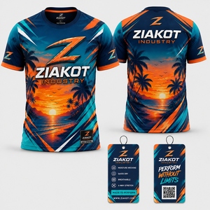 ZIAKOT industry New design Men's Custom Black Pink-Neon Green Performance <b>T</b>-<b>Shirt</b> - Product Image 4