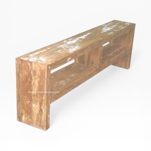 Mesa Consola de Madera de Teca Rústica, Ecológica, Hecha a Mano, Duradera, con Almacenamiento, para Sala de Estar, Entrada, Apartamento, Hotel, Mueble para el Hogar - Product Image 2