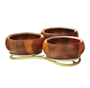 Vaisselle de cuisine : Bol de service, plats et assiettes, plateau à noix en bois naturel, plateau décoratif pour mariage, bol à fruits secs - Product Image 6
