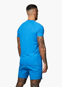 Men's Summer Street Style Cotton Tank <b>Top</b> and Shorts Set Blue Tie Dye Letter Print Crew Neck Breathable Knitted Sportwear - Product Image 2