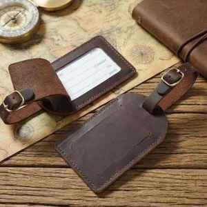 Hot Sale Customized PU Leather Travel Suitcase Privacy Luggage <b>Name</b> <b>Tags</b> for Baggage Accessories PU Leather <b>Name</b> Id Address <b>Tag</b> - Product Image 5