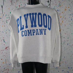 Sudadera de cuello alto color gris ceniza de PLYWOOD COMPANY, 100% azul, con apliques bordados, cuello ancho, URBAN PRODUCTIONS - Product Image 1