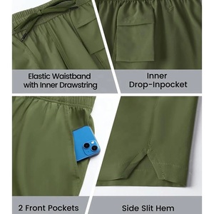 Pantalones Cortos Deportivos de Algodón Twill de Doble Cara, Secado Rápido, Transpirables, con Bolsillo Interior, Logotipo y Diseño Personalizados, para Deportes al Aire Libre y Fitness - Product Image 4