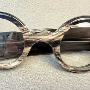 Monturas de Gafas Hechas a Mano con Cuerno de Búfalo Ecológico, Baño de Níquel Negro, Estilo de los Años 70, Gafas Tradicionales de Moda Antigua - Product Image 6