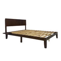 Meubles de chambre à coucher modernes et personnalisés Lit en bois queen size avec tête de lit plate-forme personnalisée Fabriqué au Vietnam