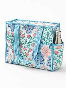 Bolsa de Mano Acolchada de Algodón con Diseño Floral de Veer Handicrafts, Cierre de Cremallera, Gran Capacidad, Estilo Moderno, Hecha en Rajasthan, para Compras y Viajes - Product Image 3