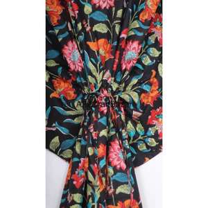 Indian Cotton Floral Print Kaftan <b>Dress</b> 100% Cotton Maxi <b>Dress</b> for Moms <b>Long</b> <b>Dress</b> for All Seasons-Summer Winter Autumn Spring - Product Image 5