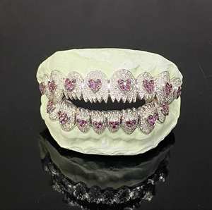 Grillz personnalisés exclusifs en argent sterling 925 avec diamants Moissanite VVS, entièrement sertis, brillants, bijoux Hip Hop - Product Image 4