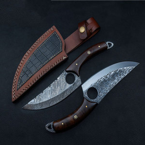 Couteau de chasse professionnel avec lame en acier Damas et manche équilibré pour le camping, la survie et les activités de plein air - Product Image 5